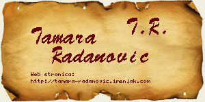 Tamara Radanović vizit kartica